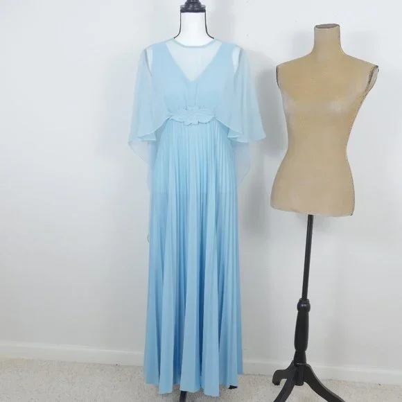 Vintage | Dresses | Baby Blue Vintage Sleeveless With Sheer